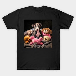Staffy With Bunch Of Toys T-Shirt